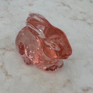 Pink Glass Rabbit Figurine